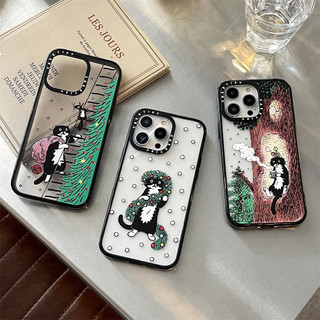 Dành Cho iPhone 17 16 15 14 Pro Max Giáng Sinh Mèo Nhỏ Đen Dành Cho iPhone 13 12 Pro Max Cứng PC Ốp điện thoại iPhone 15 Chống Sốc Cho iPhone 11 Ốp điện thoại Trong Suốt