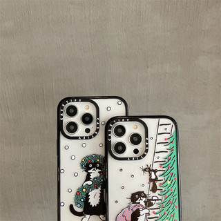 Dành Cho iPhone 17 16 15 14 Pro Max Giáng Sinh Mèo Nhỏ Đen Dành Cho iPhone 13 12 Pro Max Cứng PC Ốp điện thoại iPhone 15 Chống Sốc Cho iPhone 11 Ốp điện thoại Trong Suốt