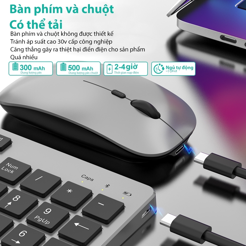 Ảnh Bàn phím bluetooth không dây GOOJODOQ 102 phím/chuột không dây cho laptop máy tính để bàn chính hãng 3