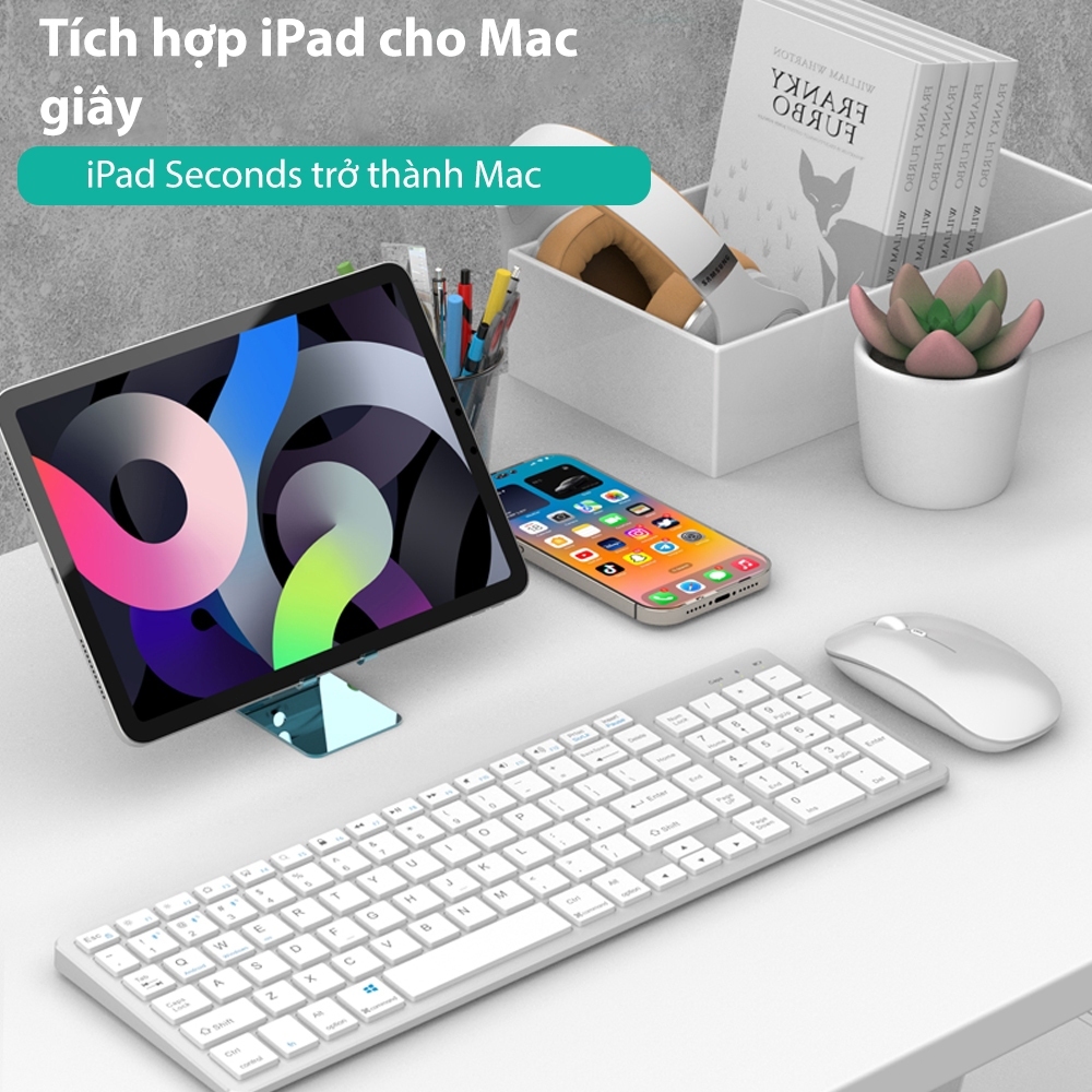 Ảnh Bàn phím bluetooth không dây GOOJODOQ 102 phím/chuột không dây cho laptop máy tính để bàn chính hãng 4