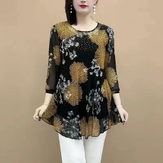 ✿ đồ bộ nữ trung niên ✿ quần áo trung niên nữ quần áo trung niên cho mẹ có hàng sẵn Áo Thun Tay Lửng Phối Lưới Thời Trang Mùa Hè Cho Mẹ Và Bé#Áo Kiểu Cổ Tròn Hở Nửa Đế Cỡ Nhỏ Thời Trang Cao Cấp Dành Cho Phụ Nữ Trung Niên 39