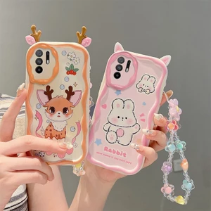 Ốp lưng Oppo Reno6 z 5G Vỏ Oppo Reno 6Z 5G Oppo Reno5 z Vỏ điện thoại silicon mềm viền kem dễ thương có mắt lập thể EDNY