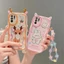 Ốp lưng Oppo Reno6 z 5G Vỏ Oppo Reno 6Z 5G Oppo Reno5 z Vỏ điện thoại silicon mềm viền kem dễ thương có mắt lập thể EDNY