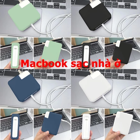 bảo vệ sạc macbook air pro Ultra Vỏ Bảo Vệ Hộp Sạc 2023 Bằng Silicon Siêu Mỏng Cho MacBook Air 15 A2941 M2 Pro 14 M1 Pro 67W 35W Air 2020 A2338 A2337 Pro 13 inch