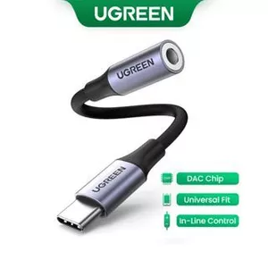 Ugrren USB Type C sang 3.5mm Nữ Tai Nghe Jack Adapter USB C sang Aux Dây Cáp Âm Thanh DAC Chip Cho Samsung S22 Ultra / S21, Xiaomi 11