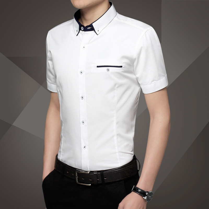 Áo Sơ Mi Ngắn Tay Dáng Ôm Thời Trang Công Sở Lịch Lãm Cho Nam