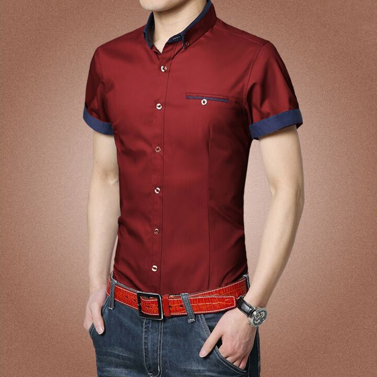 Áo Sơ Mi Ngắn Tay Dáng Ôm Thời Trang Công Sở Lịch Lãm Cho Nam