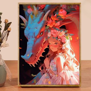 MOZI✨Người bảo vệ rồng 40*50cm tranh tô màu theo số nhân vật hoạt hình tranh số hoá anime sơn acrylic  sơn theo số tranh sơn dầu số hoá tranh số hóaShenlong Tranh Sơn Dầu acrylic Vẽ Tay Họa Tiết Nhân Vật Hoạt Hình Trang Trí Phòng Khách diy