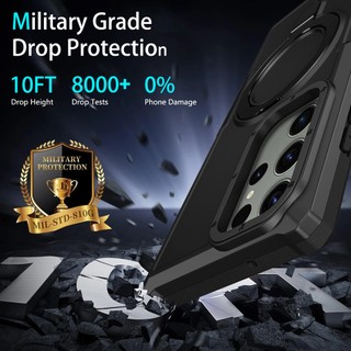 Dành Cho Samsung S23 Ultra S22 Plus S21 S30 Ốp điện thoại Có Giá Đỡ Nhẫn PC Cứng Mặt Sau Mềm TPU Edge Quân Sự Chống Rơi Chống Sốc Mỏng Bao