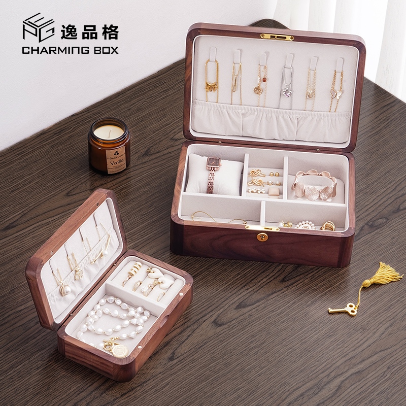 Casegrace Hộp Đựng Trang Sức Bằng Gỗ Có Khóa Và Giá Đỡ Trưng Bày Trang Sức Thanh Lịch Thân Thiện Với Môi Trường