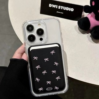 Ốp Điện Thoại Có Ngăn Đựng Thẻ Từ Tính In Họa Tiết Nơ Cho iphone15pro 15promax 14 14promax 14pro 14pro