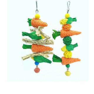 Đồ Chơi Nhai Gặm Hình Củ Cà Rốt / Bắp / Chuột hamster / Chim Dạng Treo Bằng Tay