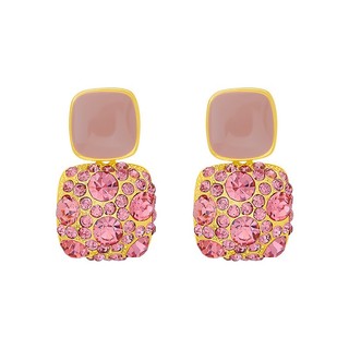 Pink block Khuyên Tai Đính Đá Phong Cách Hàn Quốc 2023 Thời Trang Cho Nữ