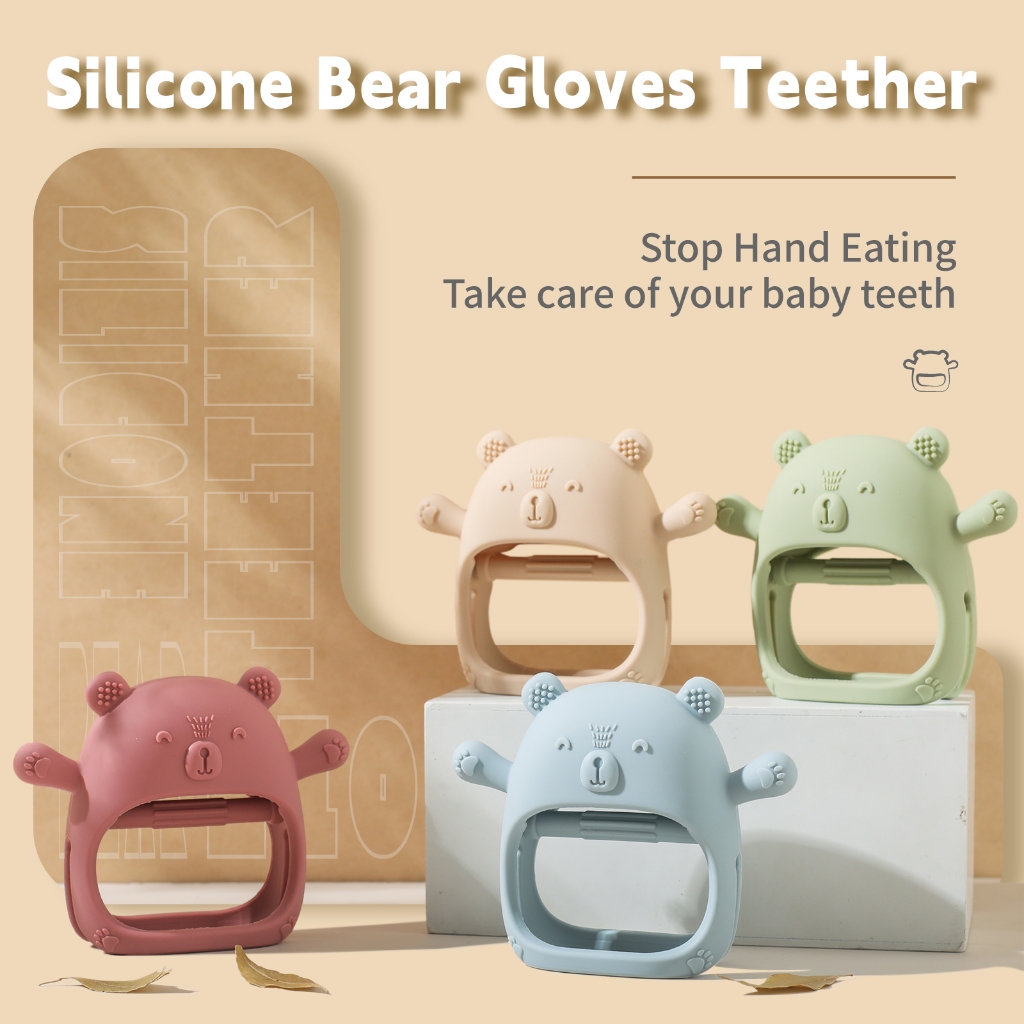 Ảnh Găng Tay silicone Hình Gấu Chống Ăn Mòn Cho Bé 3