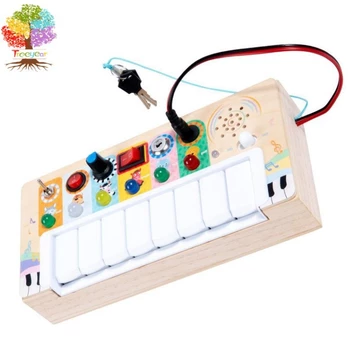 Đồ chơi bảng bận rộn cho trẻ mới biết đi Montessori cho bé 1 tuổi trở lên, 8 nốt nhạc cho bảng bận rộn, Đồ chơi cảm giác bằng gỗ Đồ chơi chuyển đổi ánh sáng Đồ du lịch cho bé và trẻ em, bé trai và bé 