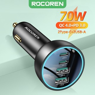 Tẩu Sạc Nhanh 4 Trong 1 Trên Ô Tô 70w qc4.0 pd3.0 Cho iphone 15 xiaomi samsung