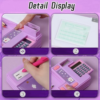 Hộp Đựng Bút Chì / Máy Tính Bằng Nhựa Đa Năng In Hoạt Hình Dễ Thương Cho Bé