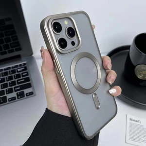 Ốp Điện Thoại Mềm Nhám Mạ Điện Từ Tính Chống Sốc Cho iphone 11 12 13 14 15 pro max 14 15 plus