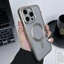 Ốp Điện Thoại Mềm Nhám Mạ Điện Từ Tính Chống Sốc Cho iphone 11 12 13 14 15 pro max 14 15 plus