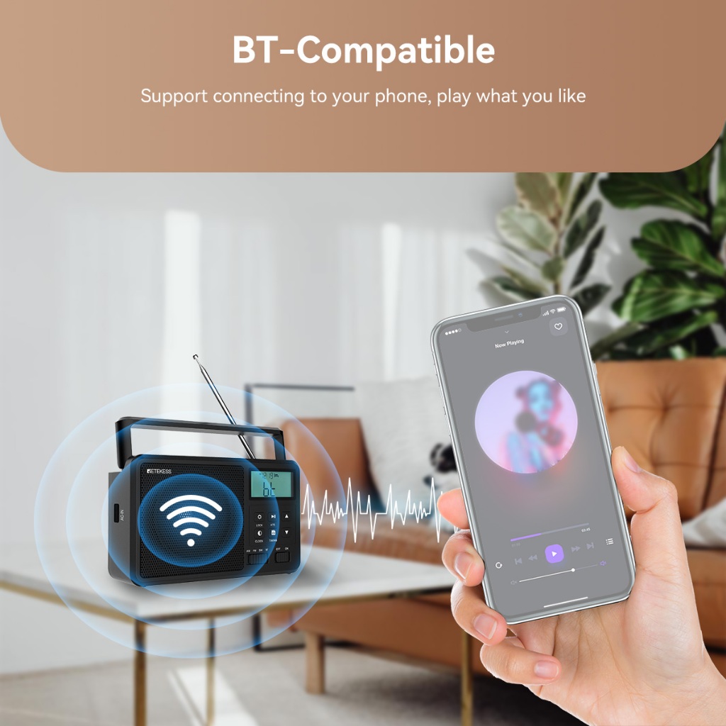 Ảnh Radio bluetooth retekess tr638 Có Màn Hình lcd Cho Người Lớn Tuổi 4