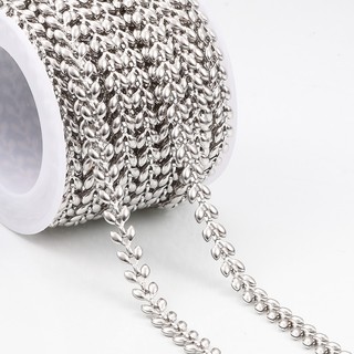 Dây chuyền thủ công hình lá ba chiều bằng thép không gỉ cho phụ kiện trang sức DIY