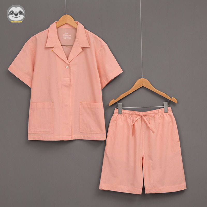 Phong Cách Nhật Bản muji style / Bộ Đồ Dài cotton Dệt May Mật Độ Cao / Áo Liền Mạch / Quần Dài Dáng Rộng Hợp Thời Trang