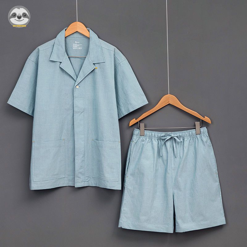 Phong Cách Nhật Bản muji style / Bộ Đồ Dài cotton Dệt May Mật Độ Cao / Áo Liền Mạch / Quần Dài Dáng Rộng Hợp Thời Trang