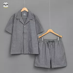 Phong Cách Nhật Bản muji style / Bộ Đồ Dài cotton Dệt May Mật Độ Cao / Áo Liền Mạch / Quần Dài Dáng Rộng Hợp Thời Trang