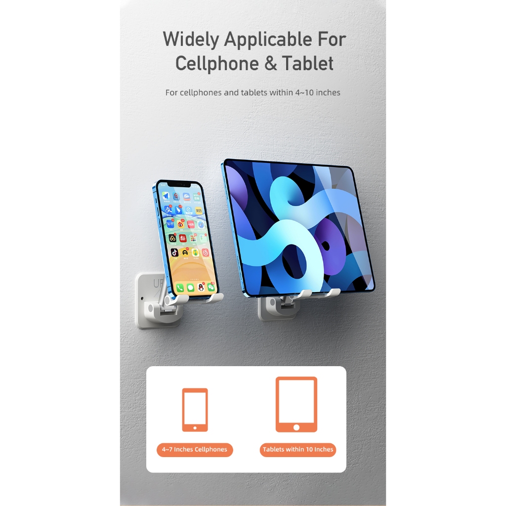 Ảnh Giá đỡ điện thoại Awei X36 Treo tường Có thể điều chỉnh đa năng cho nhà bếp phòng tắm chính hãng 4
