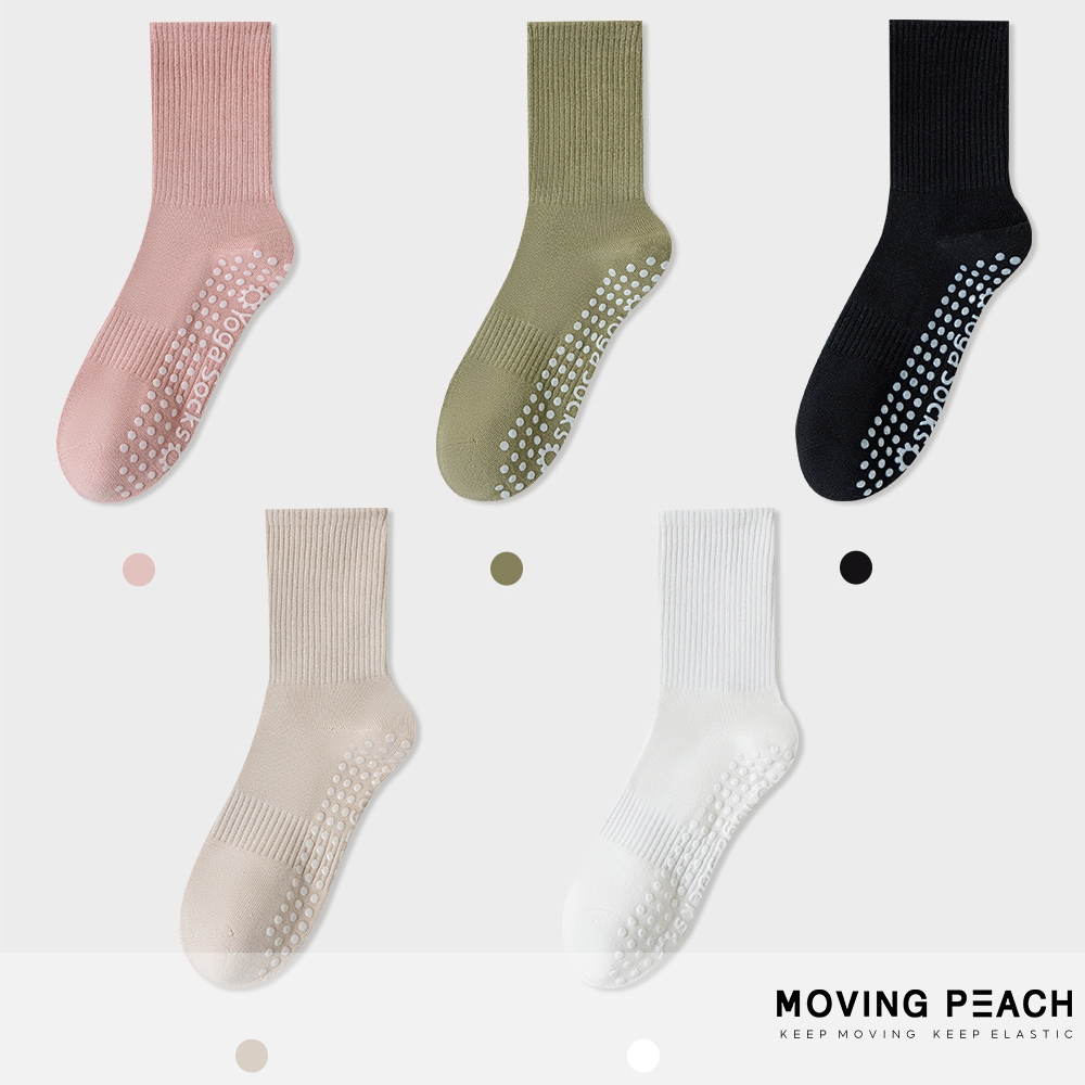 Ảnh MOVING PEACH Vớ Tập yoga Bằng cotton pvc tất chống trơn 2