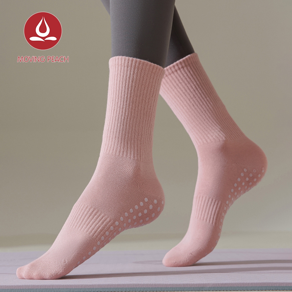 Ảnh MOVING PEACH Vớ Tập yoga Bằng cotton pvc tất chống trơn 3