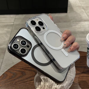 Mờ / matte Ốp Điện Thoại Trong Suốt Chống Sốc Chống Rơi Có Từ Tính Cho iphone 15 14 13 12 11 pro max 7 / 8 plus xr xsmax