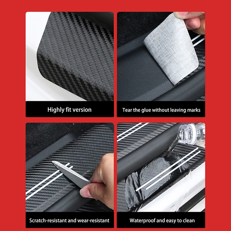 Bộ 4 Miếng Dán Trang Trí Xe Hơi Chống Trầy Xước In logo Bằng Sợi carbon Cho mini cooper one s r50 r53 r56 r60 f55 f56 r57