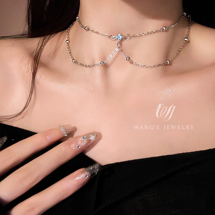 Wj Vòng cổ Ba Chiều Trang Trí Dây Xích Đeo Trước Ngực Phong Cách Cá Tính Hợp Thời Trang Mùa Hè Cho Nữ