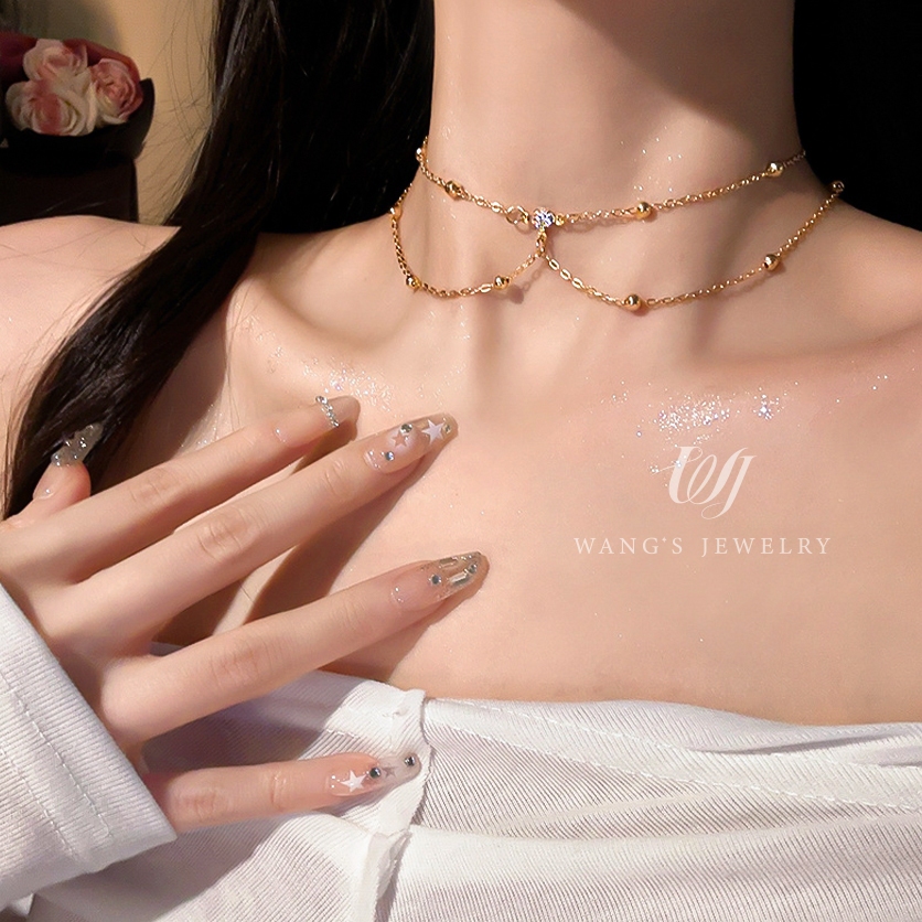 Wj Vòng cổ Ba Chiều Trang Trí Dây Xích Đeo Trước Ngực Phong Cách Cá Tính Hợp Thời Trang Mùa Hè Cho Nữ