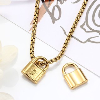 Mặt dây chuyền khóa họa tiết lỗ khóa bằng thép không gỉ Phụ kiện thời trang DIY Mặt dây chuyền nổi bật