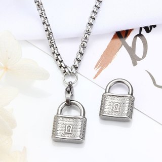 Mặt dây chuyền khóa họa tiết lỗ khóa bằng thép không gỉ Phụ kiện thời trang DIY Mặt dây chuyền nổi bật