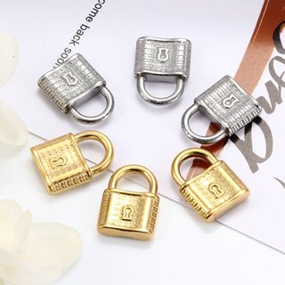 Mặt dây chuyền khóa họa tiết lỗ khóa bằng thép không gỉ Phụ kiện thời trang DIY Mặt dây chuyền nổi bật