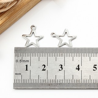 Mặt dây chuyền ngôi sao năm cánh nhỏ rỗng bằng thép không gỉ cho phụ kiện trang sức DIY
