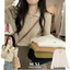 SUXI Áo sweater Dệt Kim Tay Dài Cổ polo Phối Nút Thời Trang Mùa Thu Cho Nữ