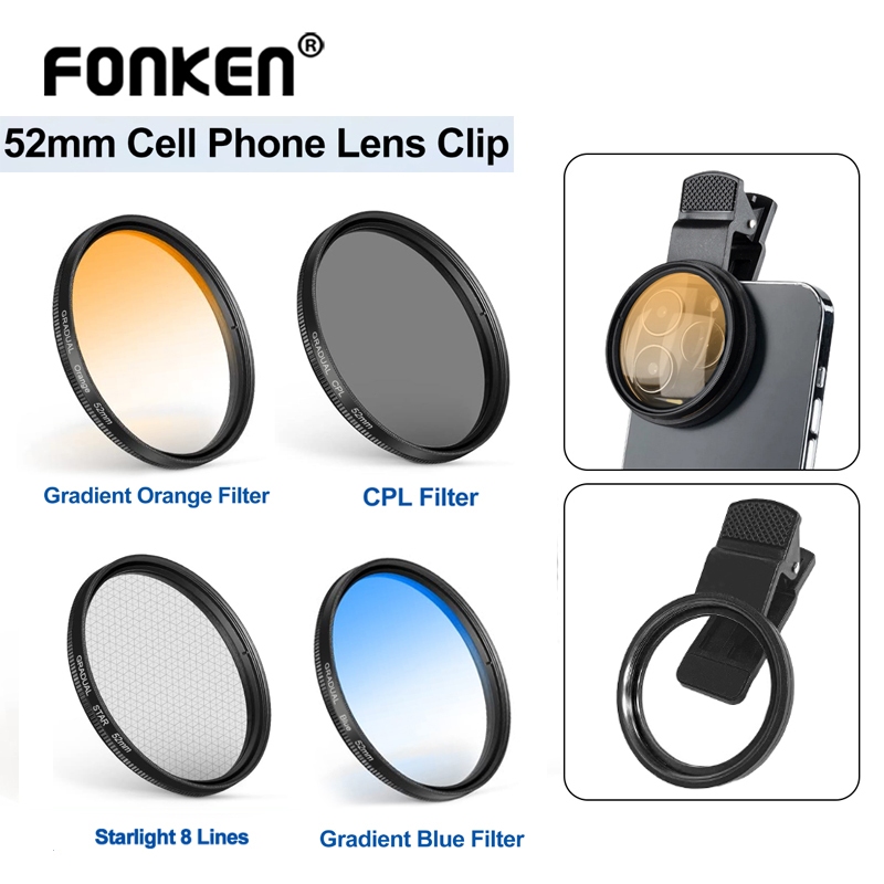 Ảnh Bộ lọc ống kính máy ảnh điện thoại Fonken 52mm 8 dòng + kẹp cpl starlight thông dụng có thể điều chỉnh 1