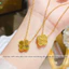 Dây chuyền titan cao cấp không gỉ mạ vàng 24k mặt cỏ 4 lá may mắn nhiều kiểu dáng trẻ trung thanh lịch dành cho nữ