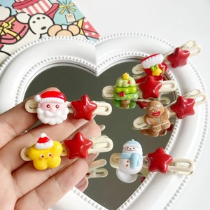 🌺xinyia🌺Kẹp Tóc Hình Ông Già Noel / Ngôi Sao / Gợn Sóng Dễ Thương Thời Trang Làm Quà Tặng Giáng Sinh Cho