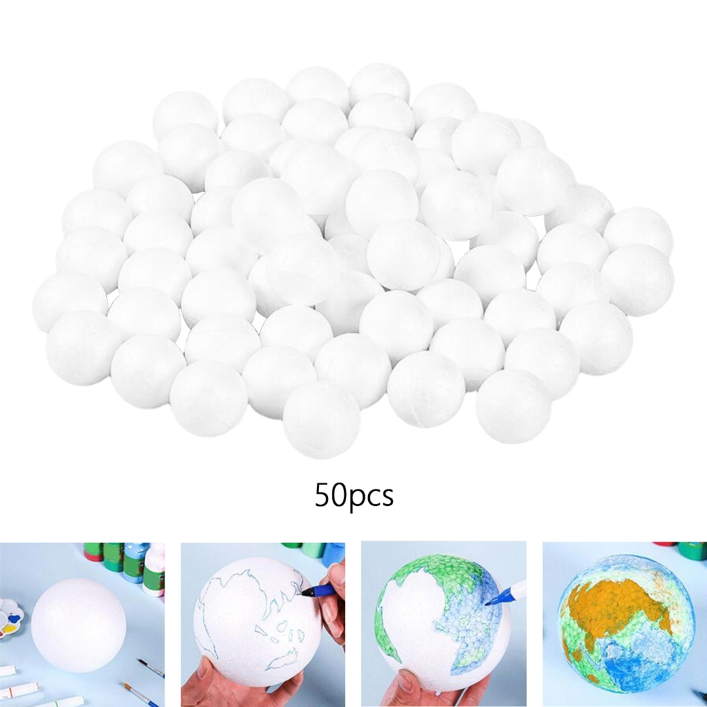 Cuticate Quả Bóng Xốp polystyrene polystyrene Màu Trắng Dùng Làm Đồ Thủ Công diy 1-12CM
