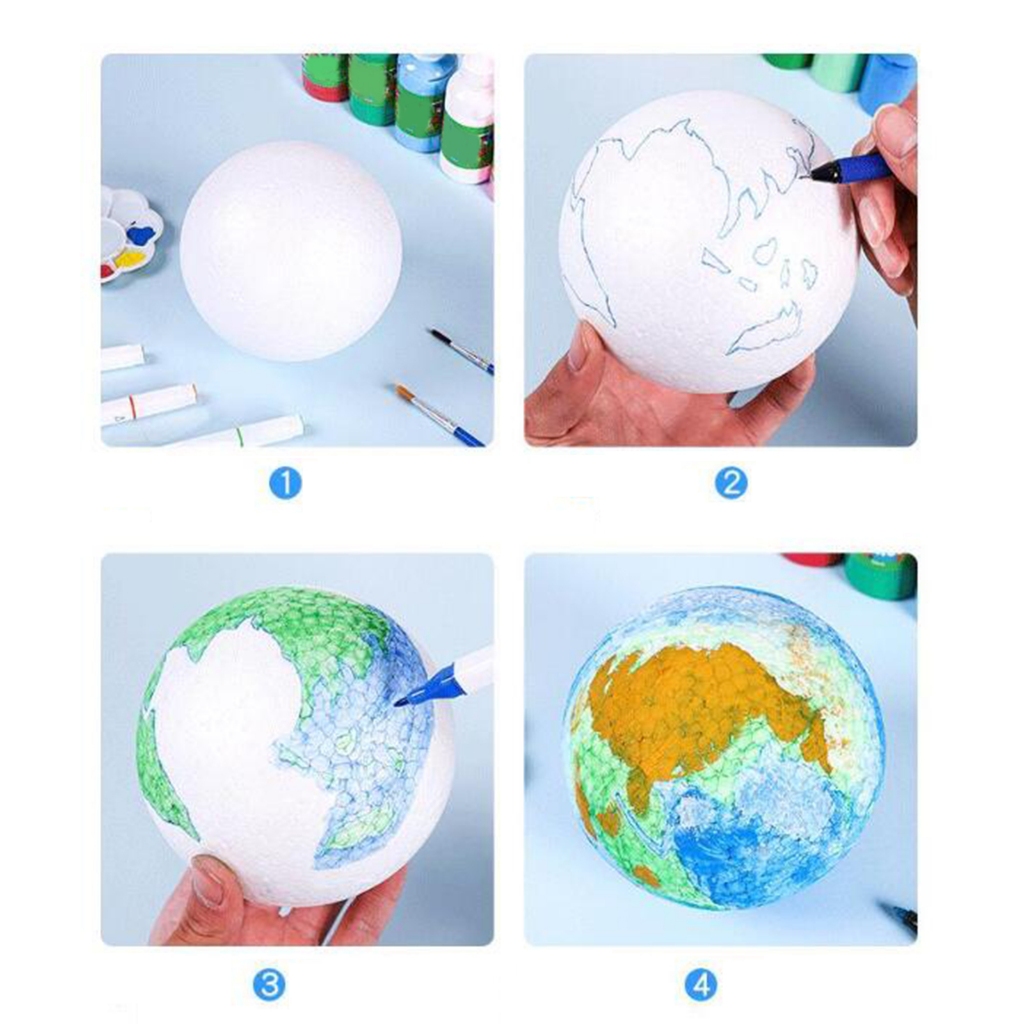 Cuticate Quả Bóng Xốp polystyrene polystyrene Màu Trắng Dùng Làm Đồ Thủ Công diy 1-12CM
