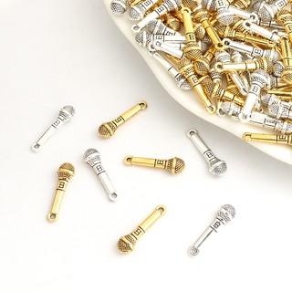Set 15 Mặt Vòng cổ Hợp Kim Hình Micro Phong Cách hip hop Cổ Điển Sáng Tạo