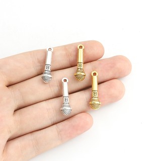 Set 15 Mặt Vòng cổ Hợp Kim Hình Micro Phong Cách hip hop Cổ Điển Sáng Tạo