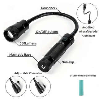 Đèn Pin led Cổ Ngỗng Linh Hoạt Với Đế Nam Châm Chống Nước Có Thể Điều Chỉnh Hỗ Trợ Sửa Chữa Xe Hơi Nướng bbq Ngoài Trời