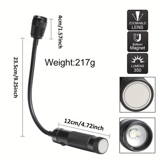 Đèn Pin led Cổ Ngỗng Linh Hoạt Với Đế Nam Châm Chống Nước Có Thể Điều Chỉnh Hỗ Trợ Sửa Chữa Xe Hơi Nướng bbq Ngoài Trời