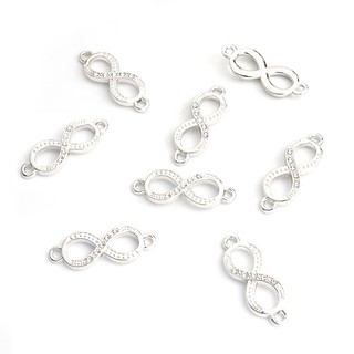Set 10 Mặt Vòng cổ Hợp Kim May Mắn Số 8 Hình Vô Cực Đính Đá Thủ Công Dành Cho Nam Nữ